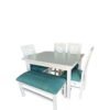 Comedor 4 sillas y banqueta 120 x 90 cm