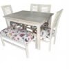 Comedor 4 sillas y banqueta 120 x 90 cm