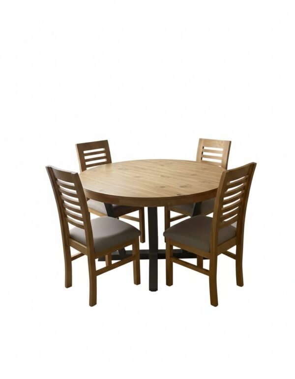 Comedor redondo de 4 sillas ,estilo Escandinavo 1 mt de diametro