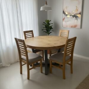 Comedor redondo de 4 sillas ,estilo Escandinavo 1 mt de diametro