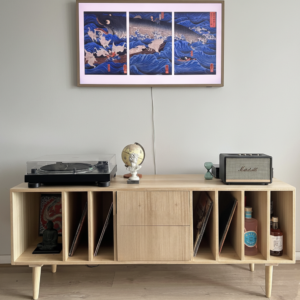 Rack Modular enchapado en madera de  Eucalipto 150 x 40 x 65 cm