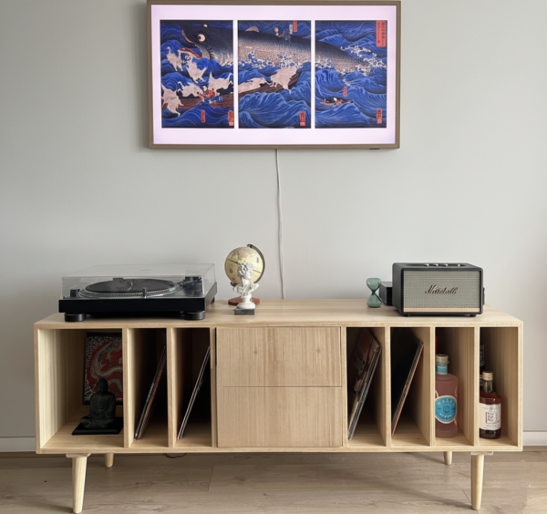 Rack Modular enchapado en madera de  Eucalipto 150 x 40 x 65 cm