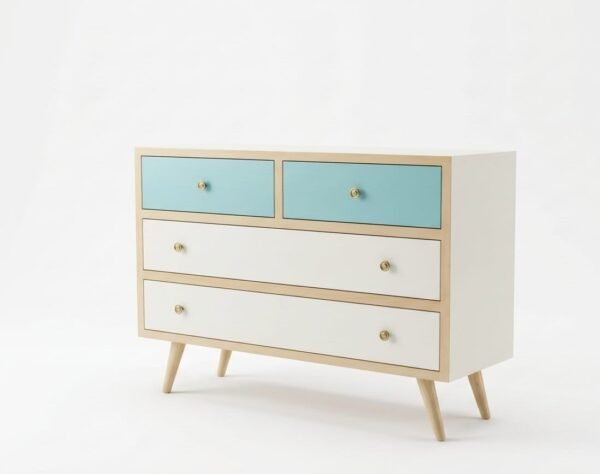 Cómoda Vintage Nórdica de placa  de Eucalipto – Diseño Exclusivo Decorustika