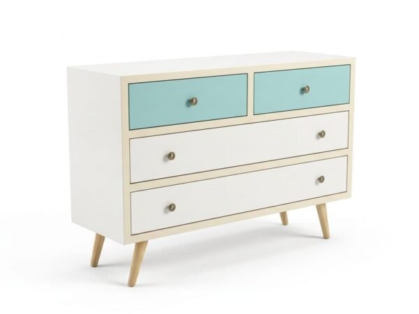 Cómoda Vintage Nórdica de placa  de Eucalipto – Diseño Exclusivo Decorustika