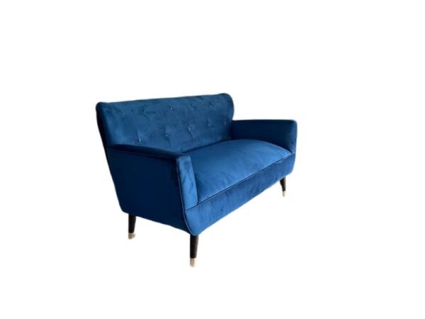 Sofa bote vintage azul Sofá 2 Cuerpos Modelo Bote en Felpa – Estilo Mid-Century