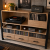 2026/07/27775.png Rack para Vinilos Estilo Industrial de Madera y Fierro | Deco Rústika