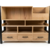 2026/07/28221.png Rack para Vinilos Estilo Industrial de Madera y Fierro | Deco Rústika
