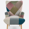 Poltrona Patchwork Respaldo Alto Vintage en Felpa
