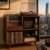 Rack para Vinilos Vintage 80 x 40 x 80 cm  | Mueble para Tornamesa y Equipos de Audio