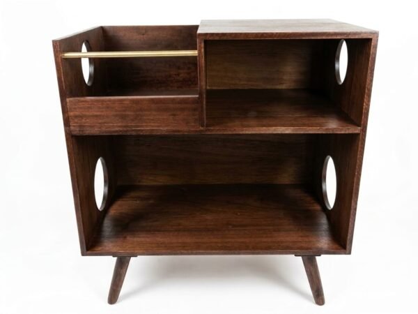 Rack para Vinilos Vintage 80 x 40 x 80 cm  | Mueble para Tornamesa y Equipos de Audio