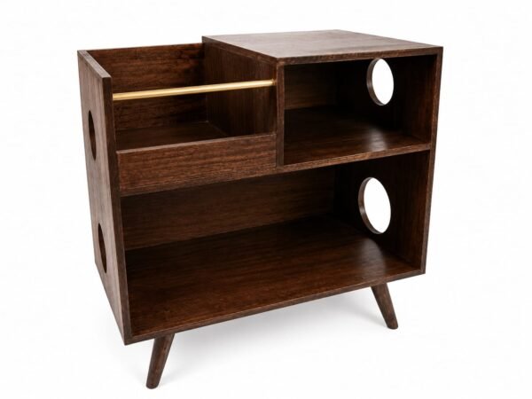 Rack para Vinilos Vintage 80 x 40 x 80 cm  | Mueble para Tornamesa y Equipos de Audio