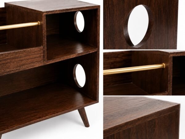 Rack para Vinilos Vintage 80 x 40 x 80 cm  | Mueble para Tornamesa y Equipos de Audio