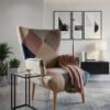 Poltrona Patchwork Respaldo Alto Vintage en Felpa
