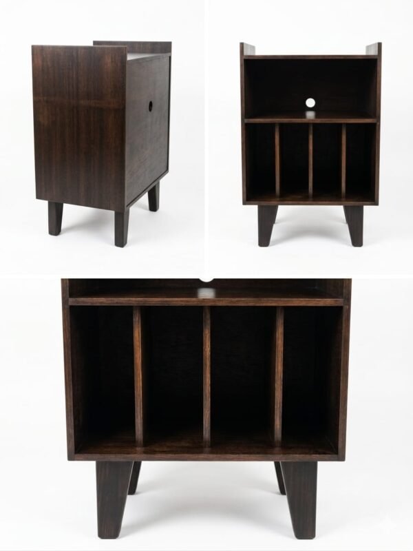 Rack Vinil 40 Color Café – Mueble para Tocadiscos y Discos
